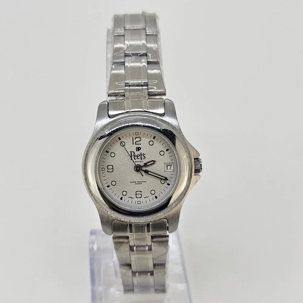 Peets Coffee Women's Analog Watch 27MM Gray Dial Date Gray Bands 7
